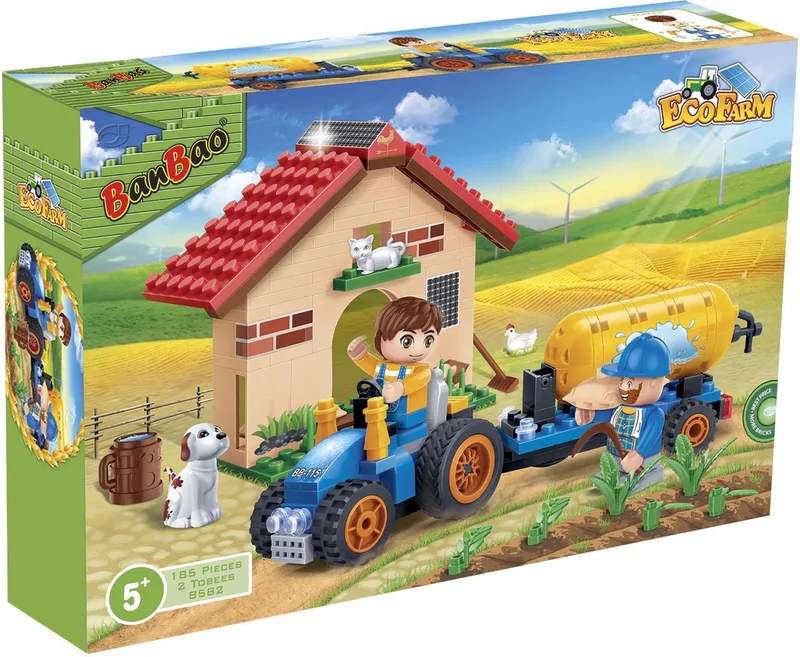 Boerderij Tractor met Giertank - 8582 fra BanBao i Blauw – produktbillede