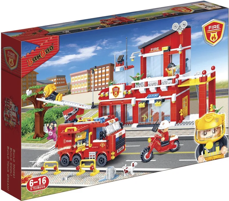 Brandweerkazerne 7101 van BanBao in Rood – productfoto