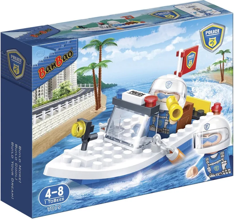 Politie Politieboot - 7019 de BanBao en Blauw – photo du produit