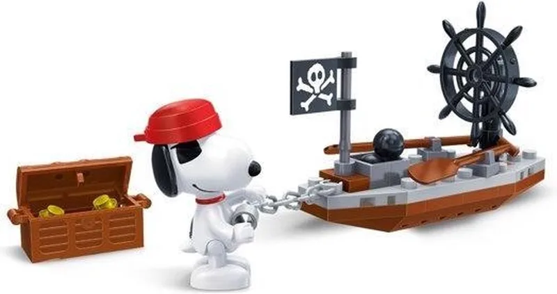 Snoopy Piratenbootje-7521 fra BanBao i Bruin, wit, zwart – produktbillede