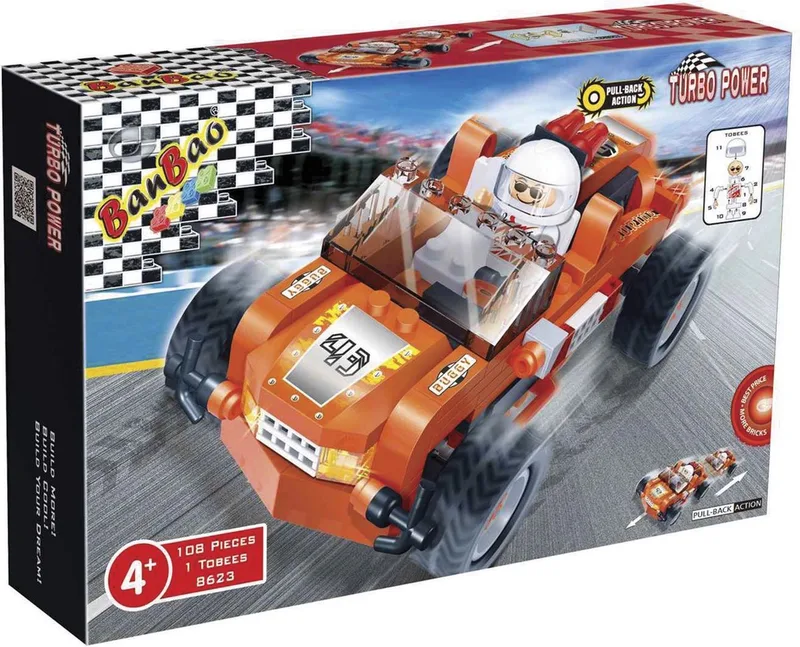 Turbo Power Racer Buggy - 8623 fra BanBao i Oranje – produktbillede