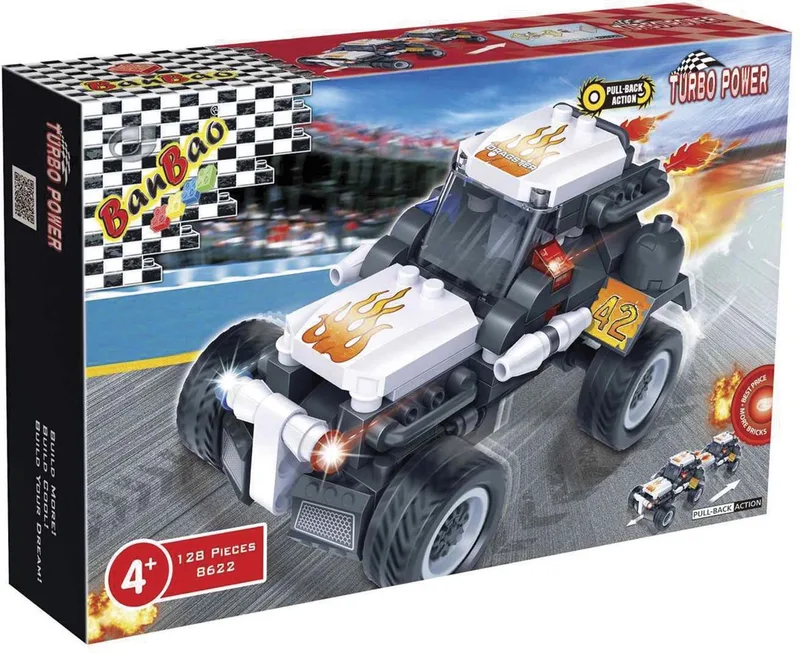 Turbo Power Racer Dragster - 8622 fra BanBao i Wit – produktbillede