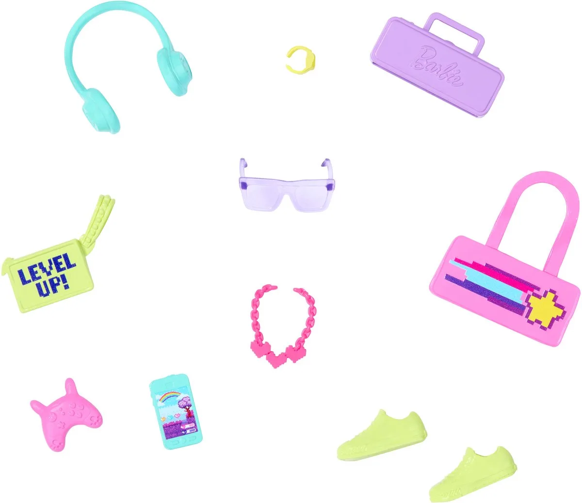 Accessoires Set met Schoenen, Handtas, Koptelefoon en meer de Barbie – photo du produit