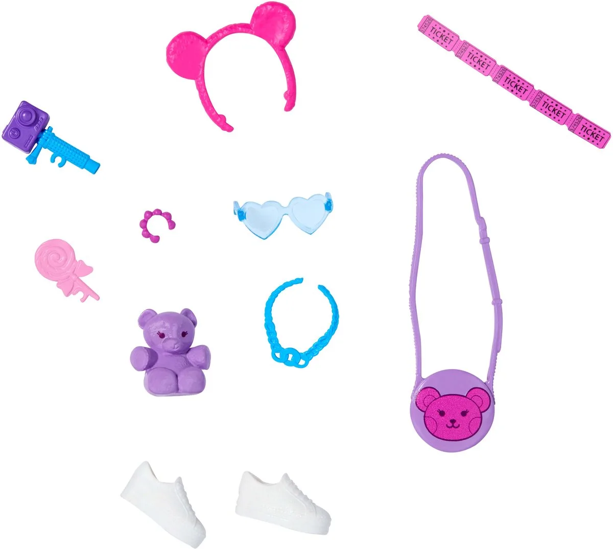 Accessoires Set met Schoenen, Zonnebril, Handtas, Knuffelbeer en Camera by Barbie in Multicolour – product photo