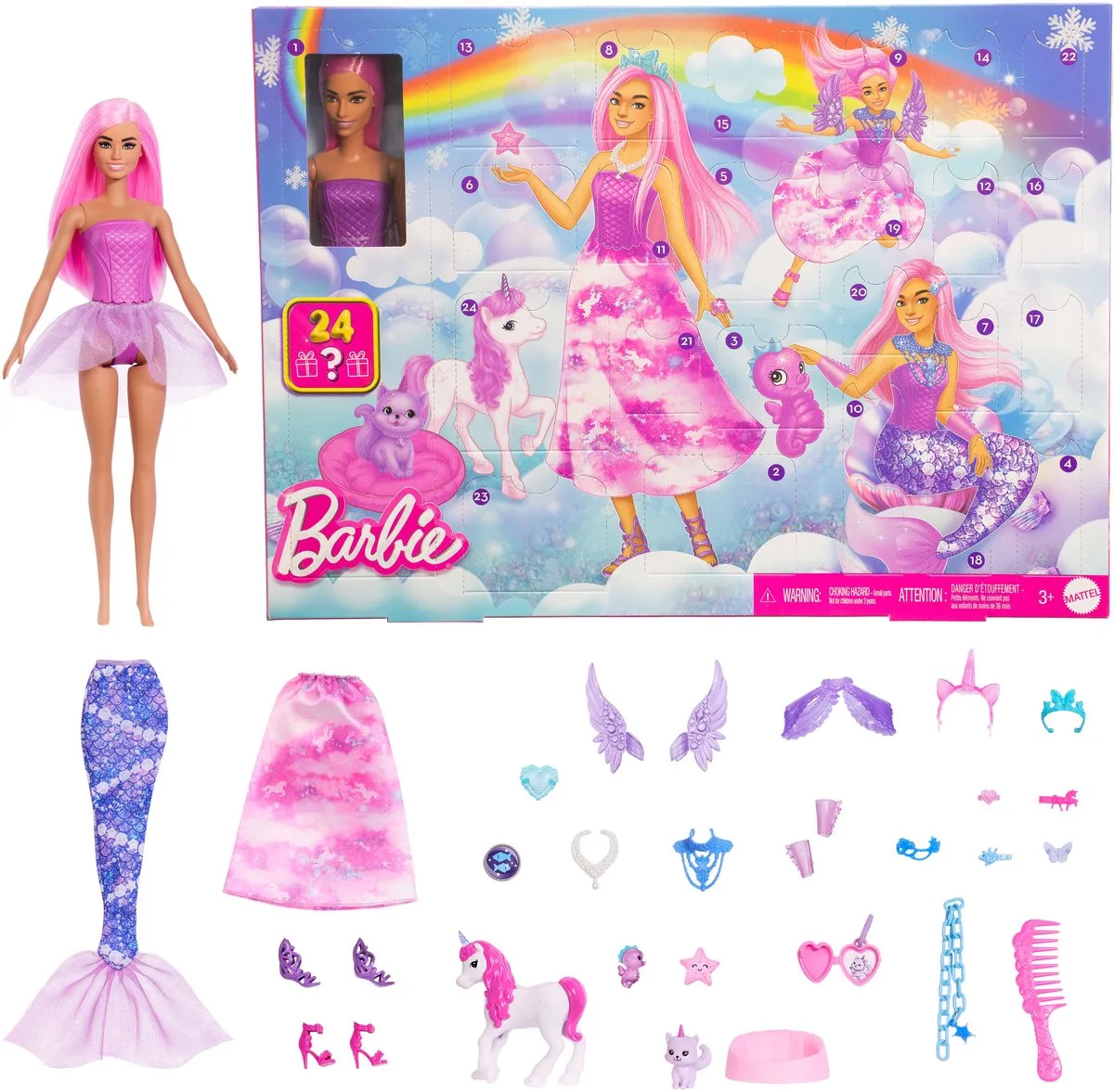 Adventskalendar met modepop en 24 verrassende accessoires by Barbie in Multicolour – product photo