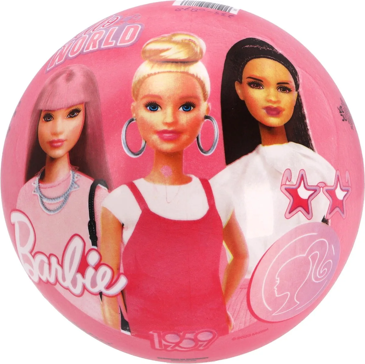 Bal - Speelbal 23 cm - Voetbal - Opgeblazen - Baby - Peuter - Kinderen - Meiden - Jongens van Barbie in Meerkleurig – productfoto
