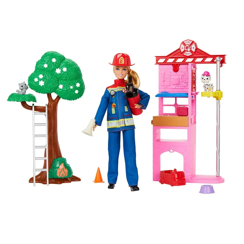 Brandweerman Met Brandweerkazerne En Accessoires Pop by Barbie – product photo