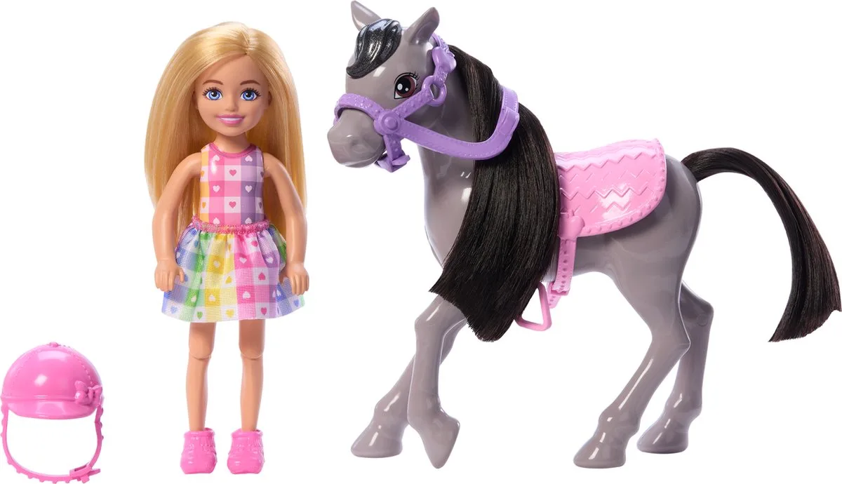 Chelsea Met Pony - Met roze helm - 15 cm - Minipop by Barbie in Multicolour – product photo