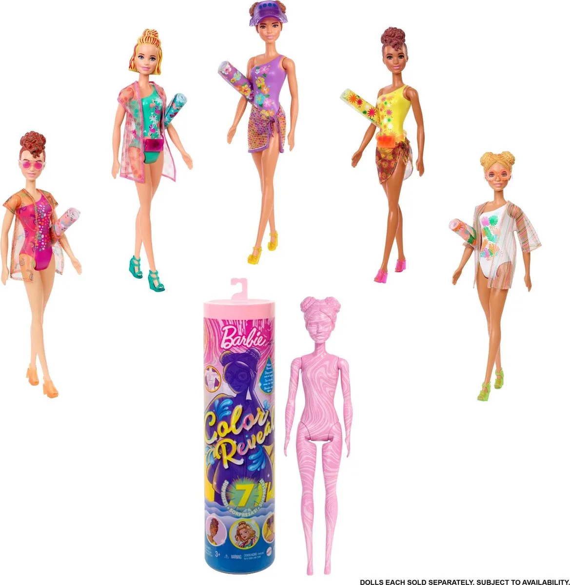Color Reveal - Wave 3 - Sand and Sun Series van Barbie in Beige – productfoto