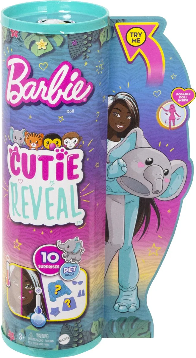 Cutie Reveal Jungle van Barbie in Olifant – productfoto