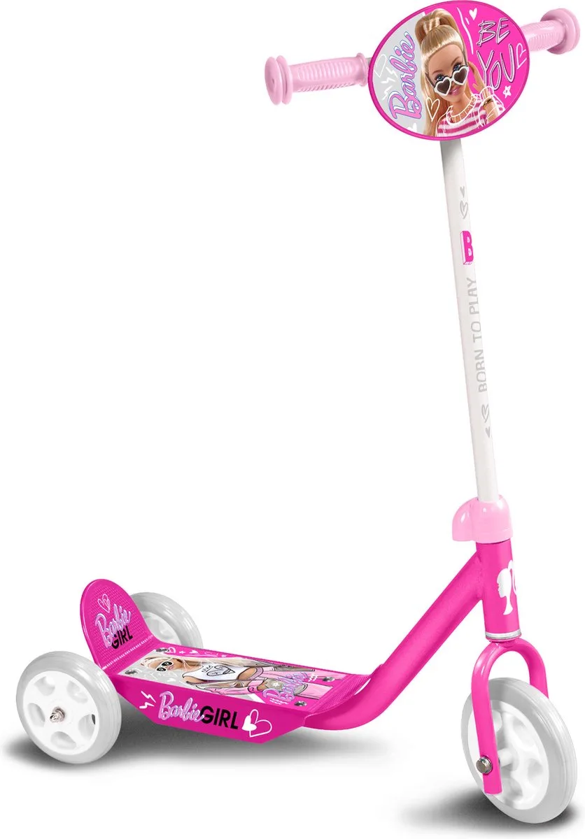 Driewielige Step van Barbie in Roze – productfoto