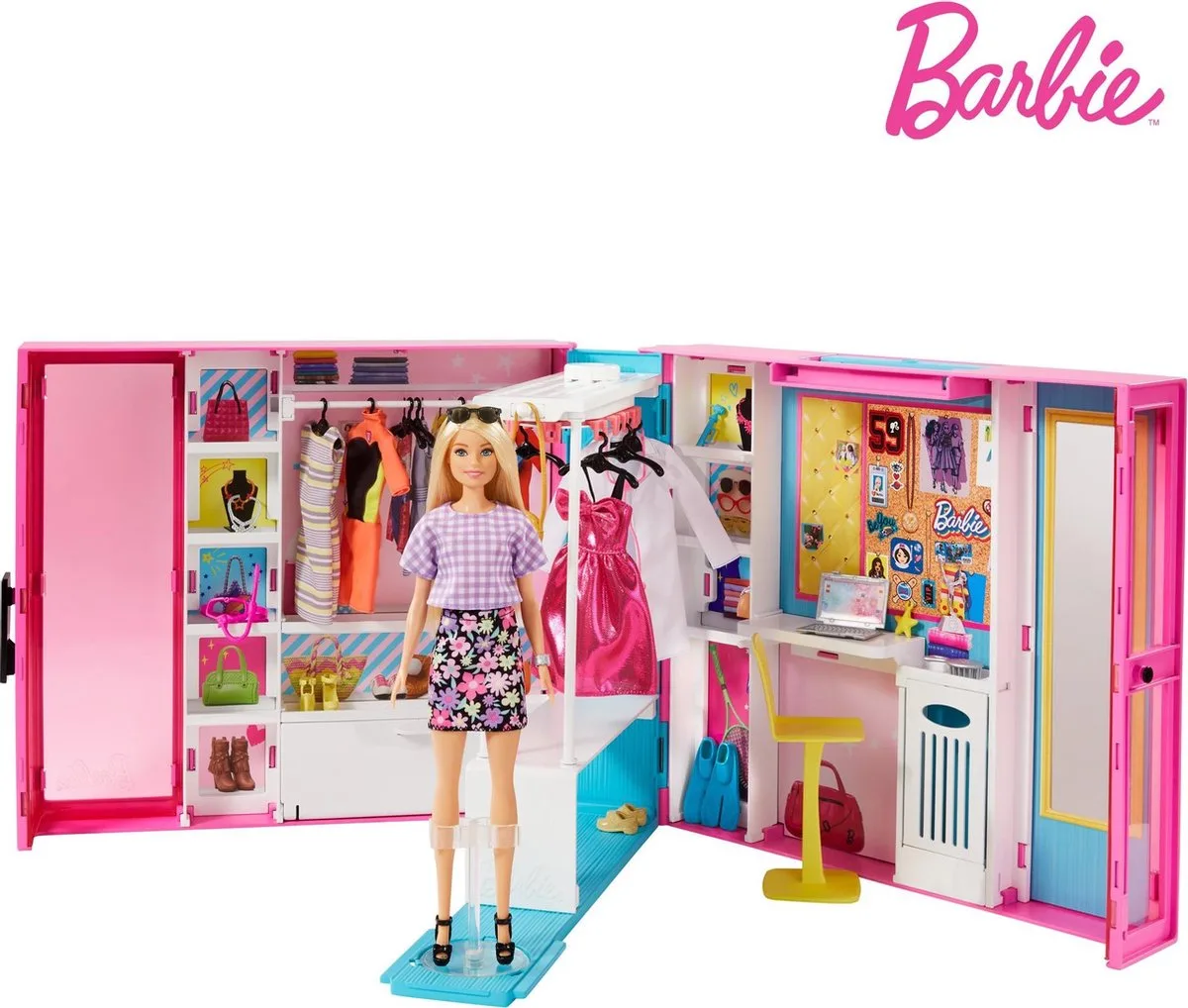 Droom Kledingkast met pop - Poppenset från Barbie i Flerfärgad – produktbild
