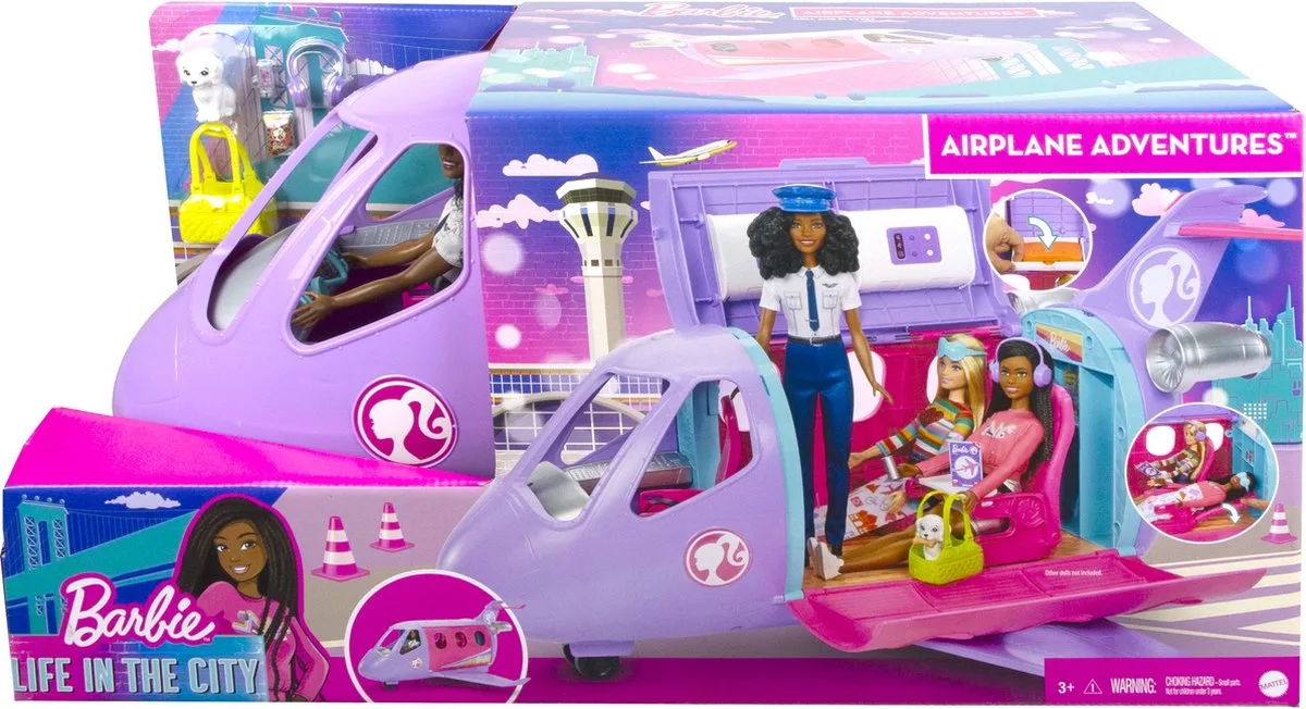 droom vliegtuig met piloot - airplane adventures - groot vliegtuig - met accessoires från Barbie i Flerfärgad – produktbild