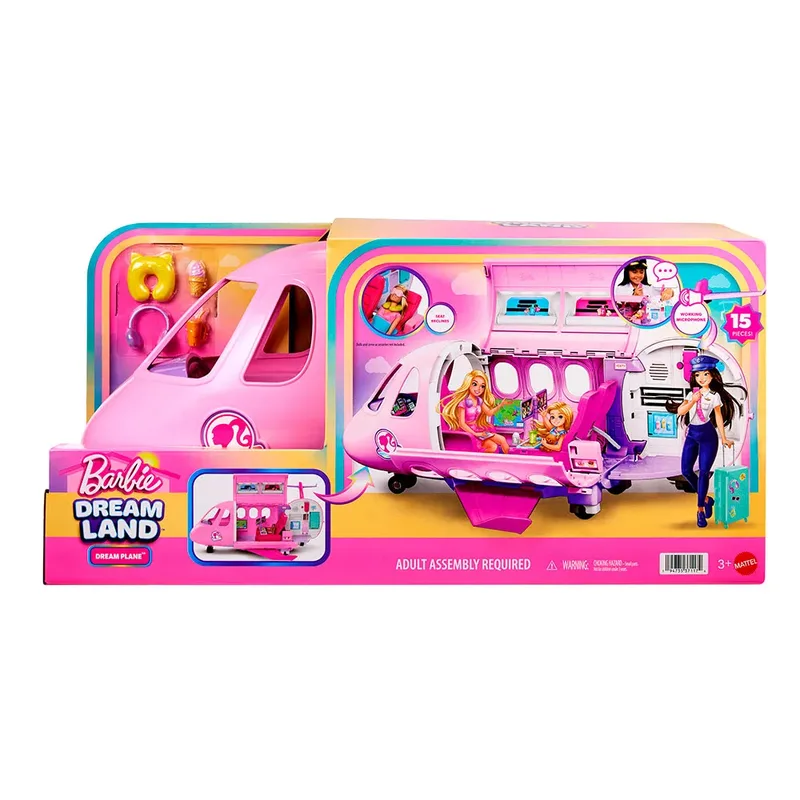 Droomland Droomvliegtuig - Met werkende microfoonfunctie en geluid fra Barbie i Rose – produktbillede 6 af 6
