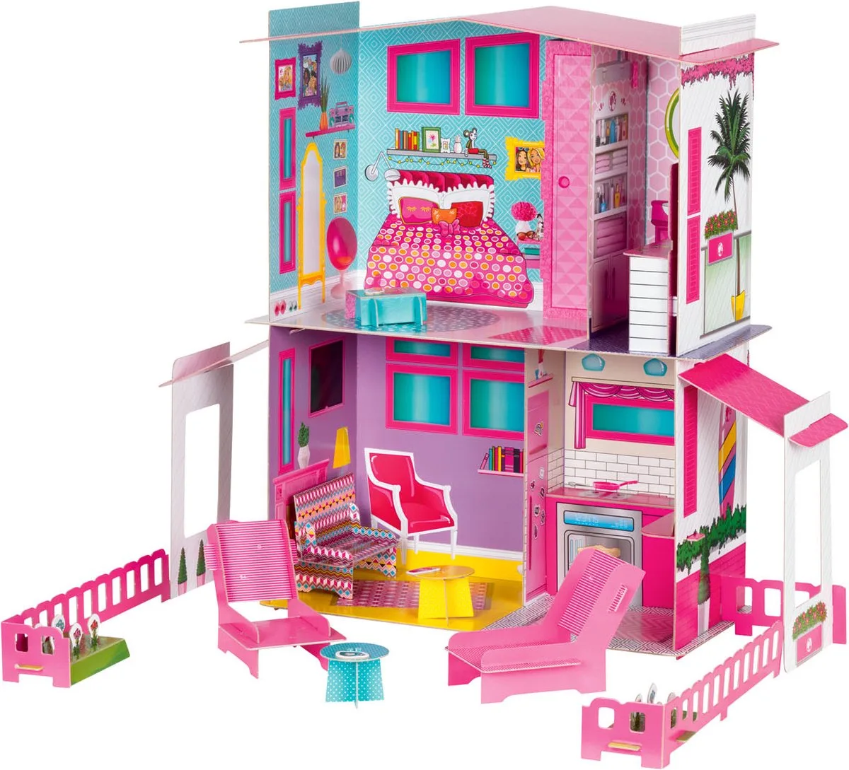 Droomvilla - Set: 14 Delig - Afmetingen: 67 x 22 x 73 cm de Barbie en Rose – photo du produit
