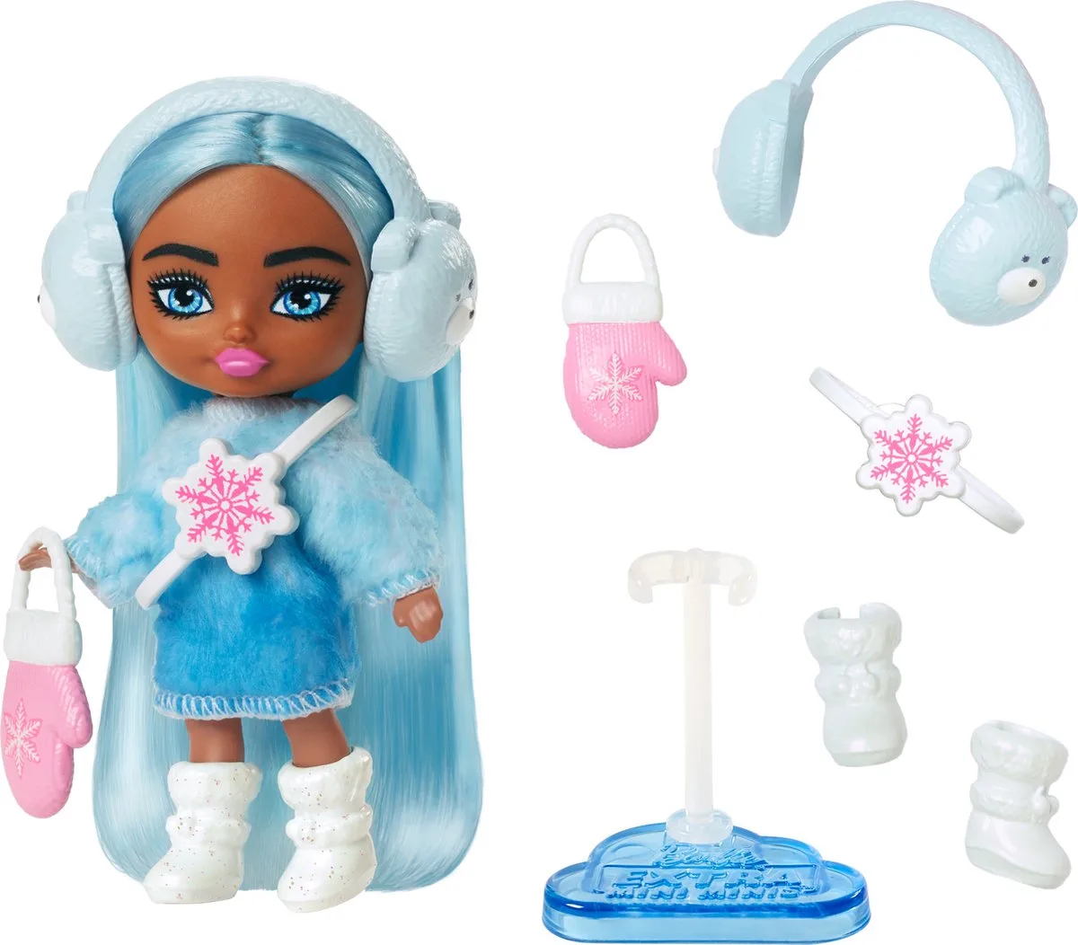 Extra Fly Mini Mini's Pop Fly Snow - 8 cm groot - Verzamelfiguur von Barbie in Mehrfarbig – Produktfoto