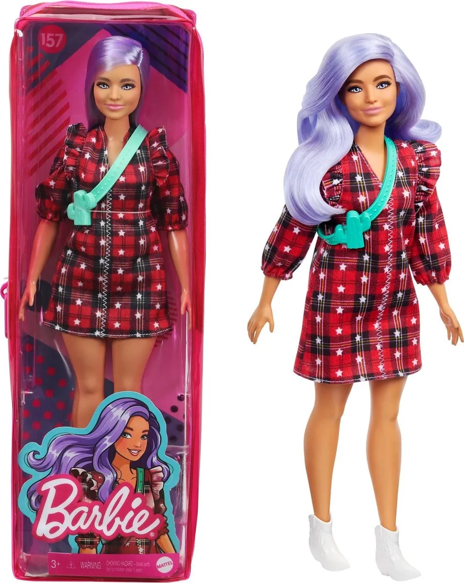 Fashionista pop Plaid Jurkje van Barbie in Roze – productfoto