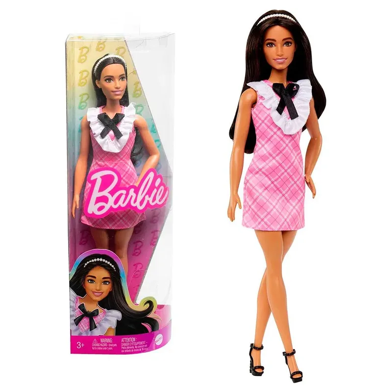 Fashionista-poppenjurken Tartan Pink-pop by Barbie – product photo