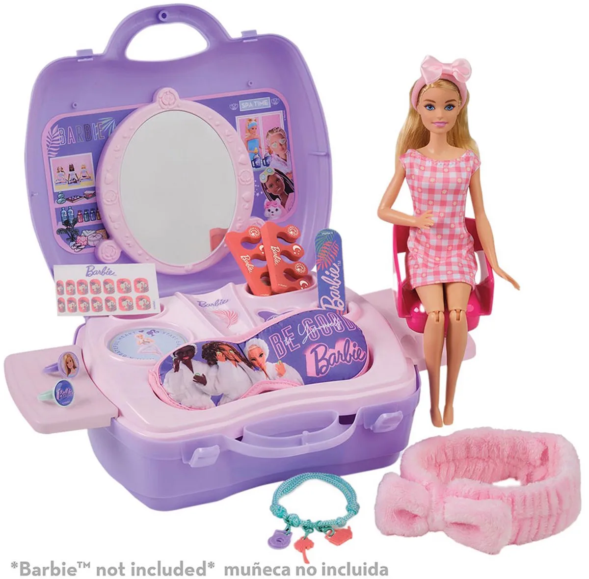 Glamour Beautycase - Speelset met Wellnesscenter - Koffer met 20 Onderdelen de Barbie en Multicolore – photo du produit