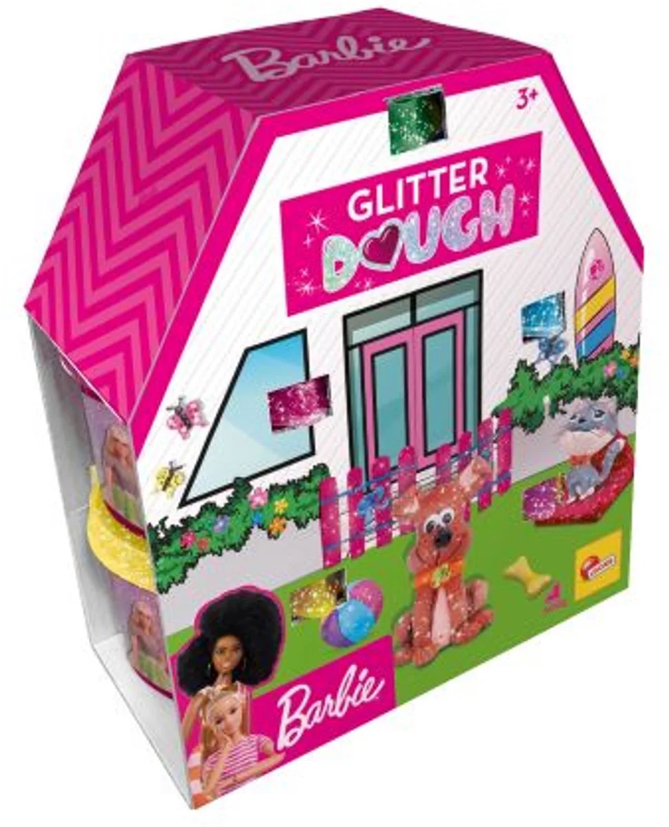 Glitter Klei Set - 500g Knutselklei met stempels de Barbie en Multicolore – photo du produit