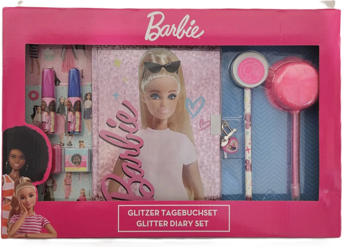 glitterdagboek met accessoires by Barbie in Pink, Multicolour – product photo