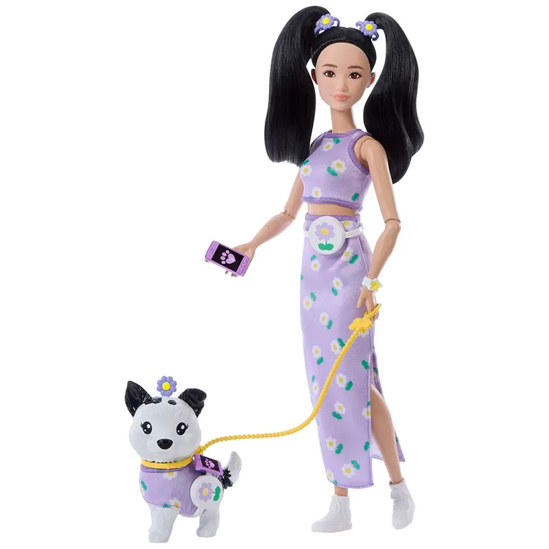 Looks Assortis De Style Asiatique Avec Une Poupée Chien de Barbie – photo du produit