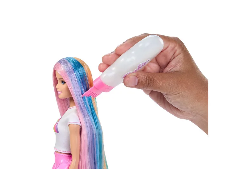 Modepop met extra lang schitterend regenbooghaar en 12 stylingaccessoires by Barbie in Multicolour – product photo 3 of 5