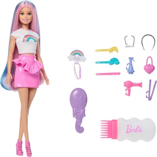 Modepop met extra lang schitterend regenbooghaar en 12 stylingaccessoires by Barbie in Multicolour – product photo 1 of 5