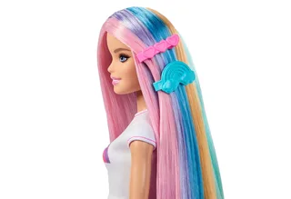 Modepop met extra lang schitterend regenbooghaar en 12 stylingaccessoires by Barbie in Multicolour – product photo 5 of 5