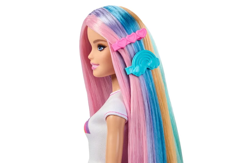 Modepop met extra lang schitterend regenbooghaar en 12 stylingaccessoires by Barbie in Multicolour – product photo 5 of 5