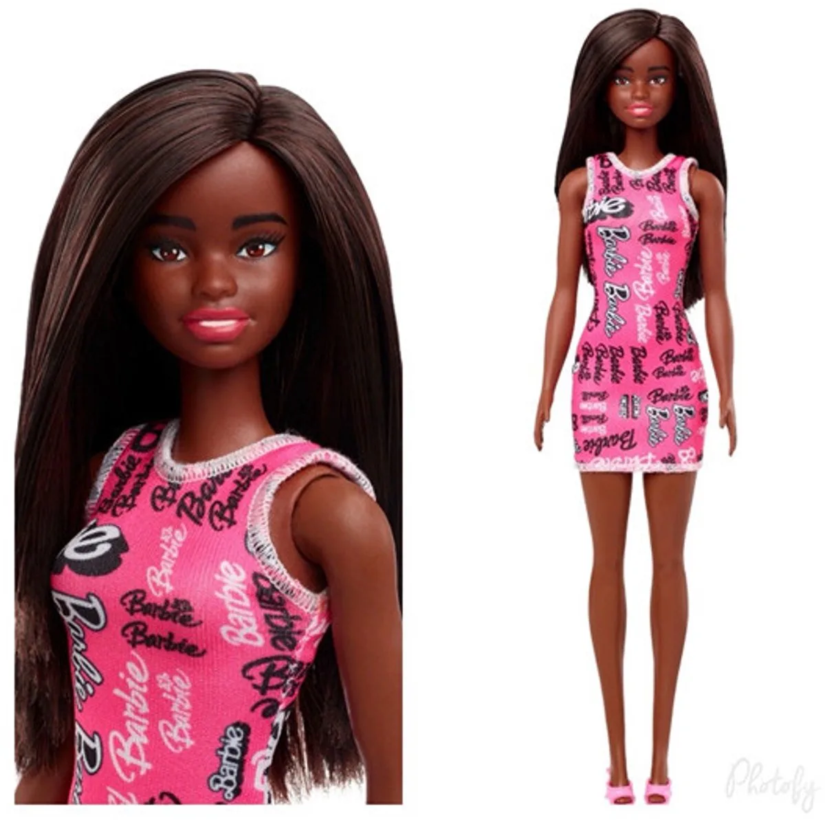 My First Barbie Pink Logo Dress Barbie Doll Dress Up Doll House Ages 3 van Barbie in Multicoloured – productfoto