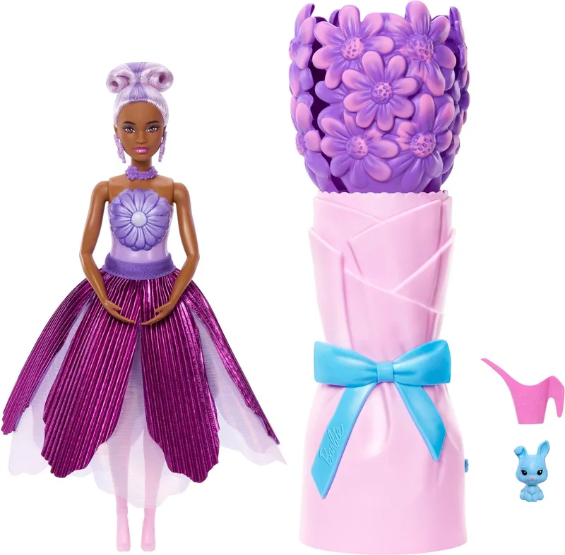 Petal Pop Geparfumeerde Modepop - Paarse Jurk by Barbie in Paarse Madeliefje – product photo