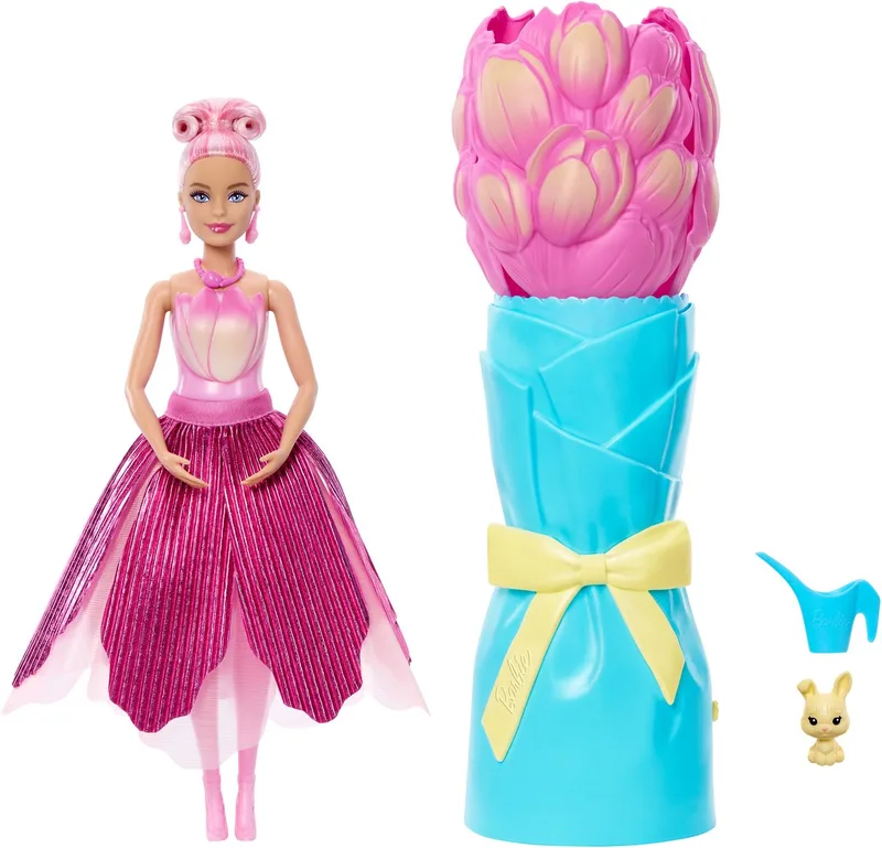 Petal Pop Geparfumeerde Modepop - Roze Tulpenjurk von Barbie in Roze Tulp – Produktfoto 1 von 5