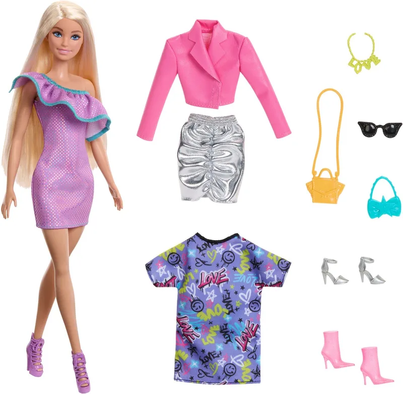 Mattel Barbie Fashionista Docka 3 Kvällsoutfits von Barbie in Mehrfarbig – Produktfoto