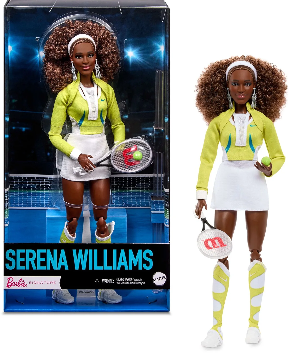 Signature Serena Williams-pop van Barbie in Serena Williams – productfoto
