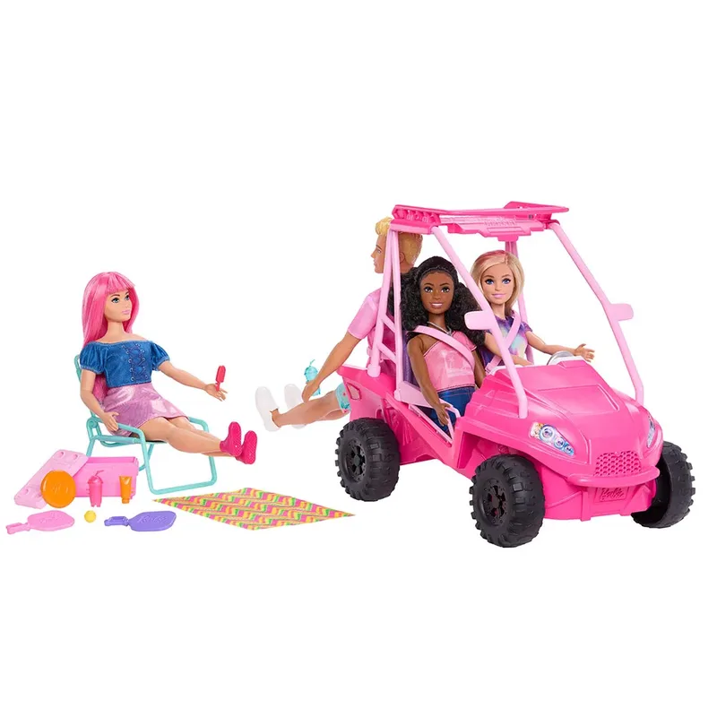 Strandbuggy Speelgoedauto Voor Poppen Met Accessoires fra Barbie – produktbillede