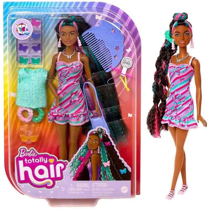 Totally Hair Doll - roze, blauw van Barbie in Bruin – productfoto 1 van 2