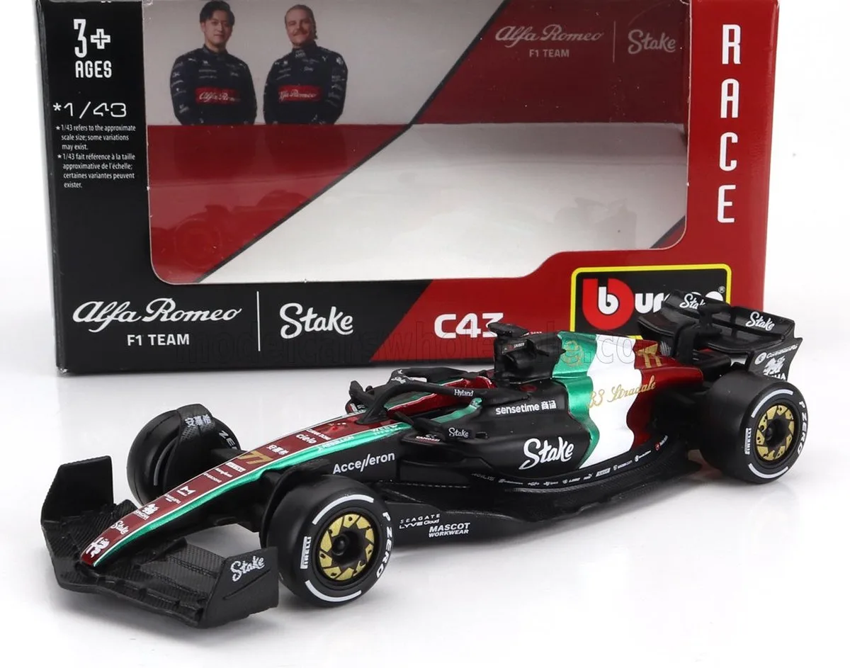 Alfa Romeo F1 Team C43 - Valtteri Bottas - Monza 2023 från Bburago – produktbild