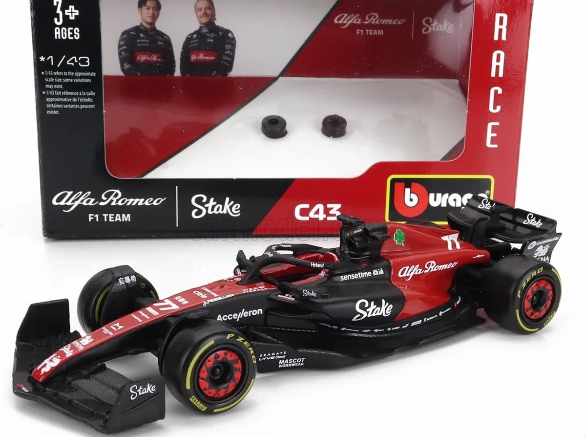 Alfa Romeo F1 team Stake C43 - Valtteri Bottas - 2023 von Bburago in Rot – Produktfoto