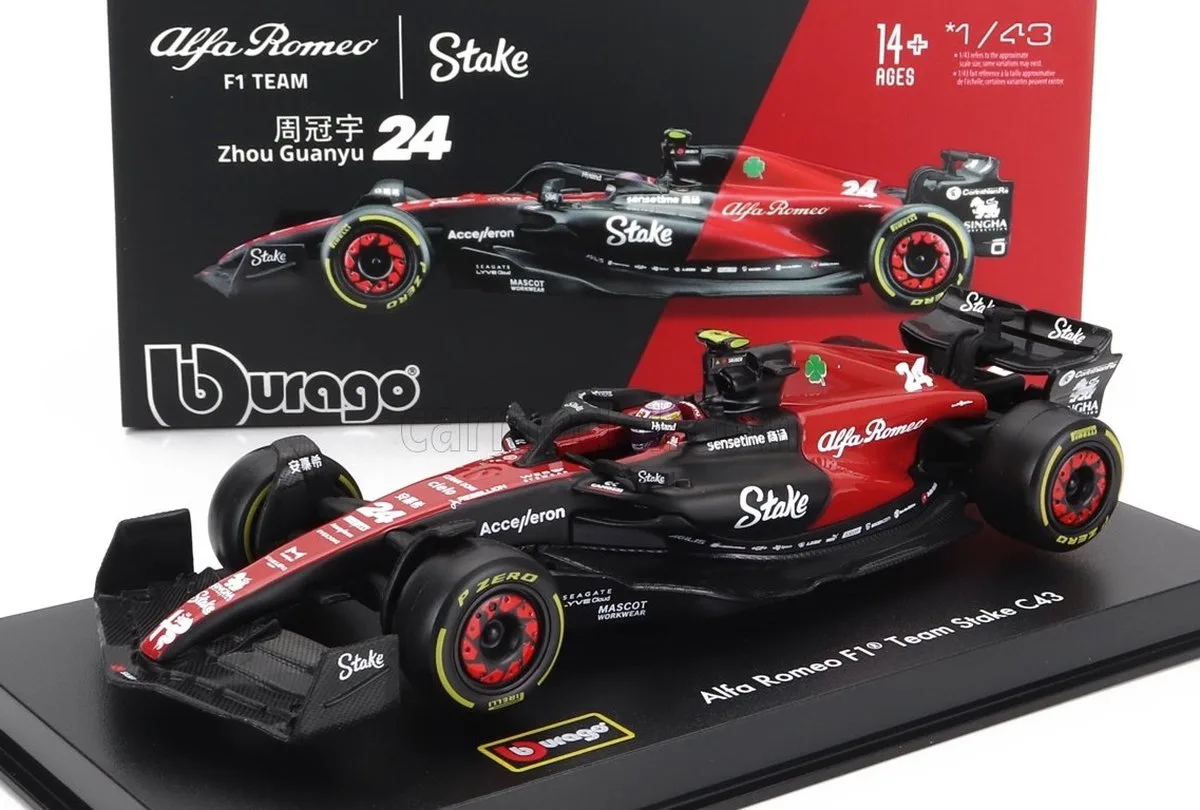 Alfa Romeo F1 team Stake C43 - Zhou Guanyu - 2023 LUXE från Bburago i Svart – produktbild