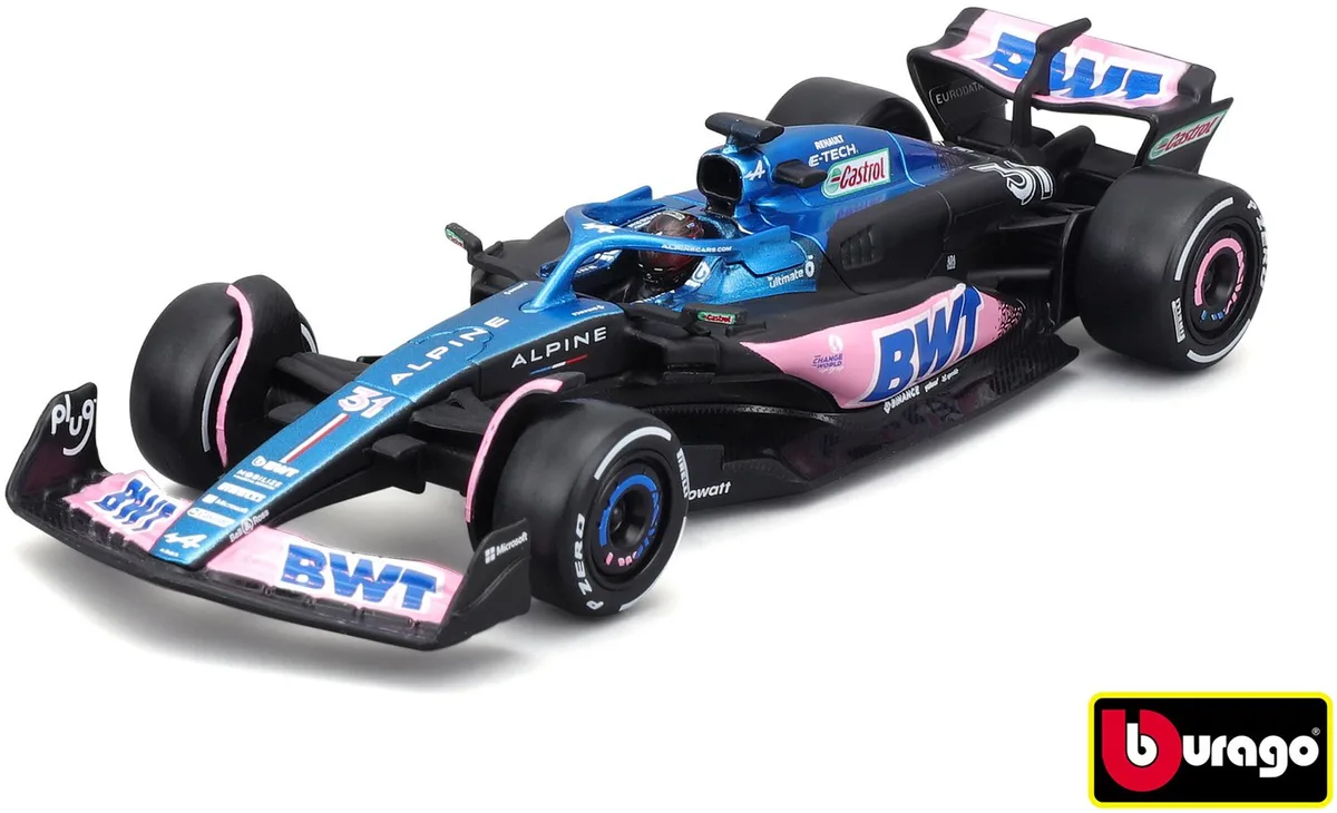 Alpine A523 #31 Esteban Ocon 2023 van Bburago in Blauw – productfoto