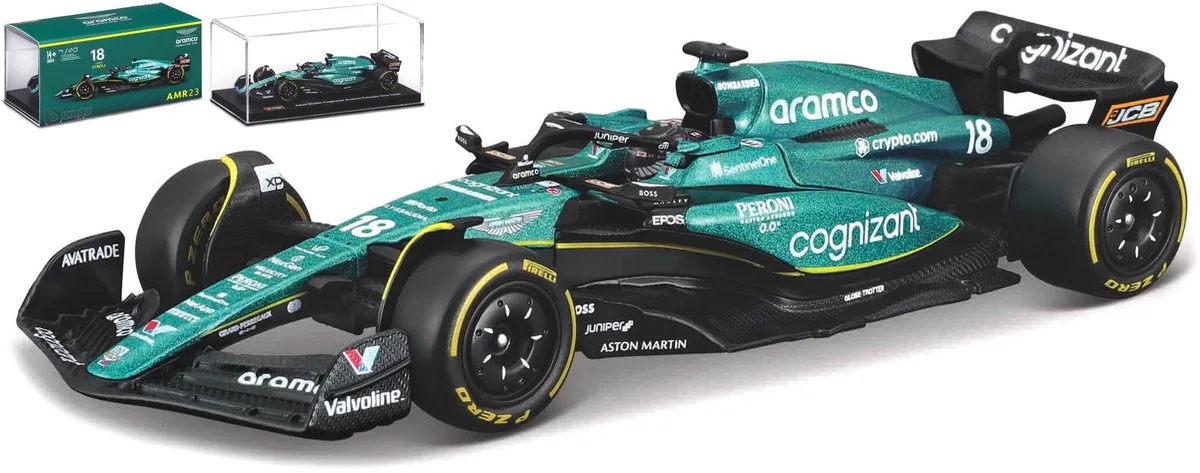 Aston Martin Amr23 - Modelauto - Schaal 1:43 by Bburago in Green, Black, Yellow – product photo