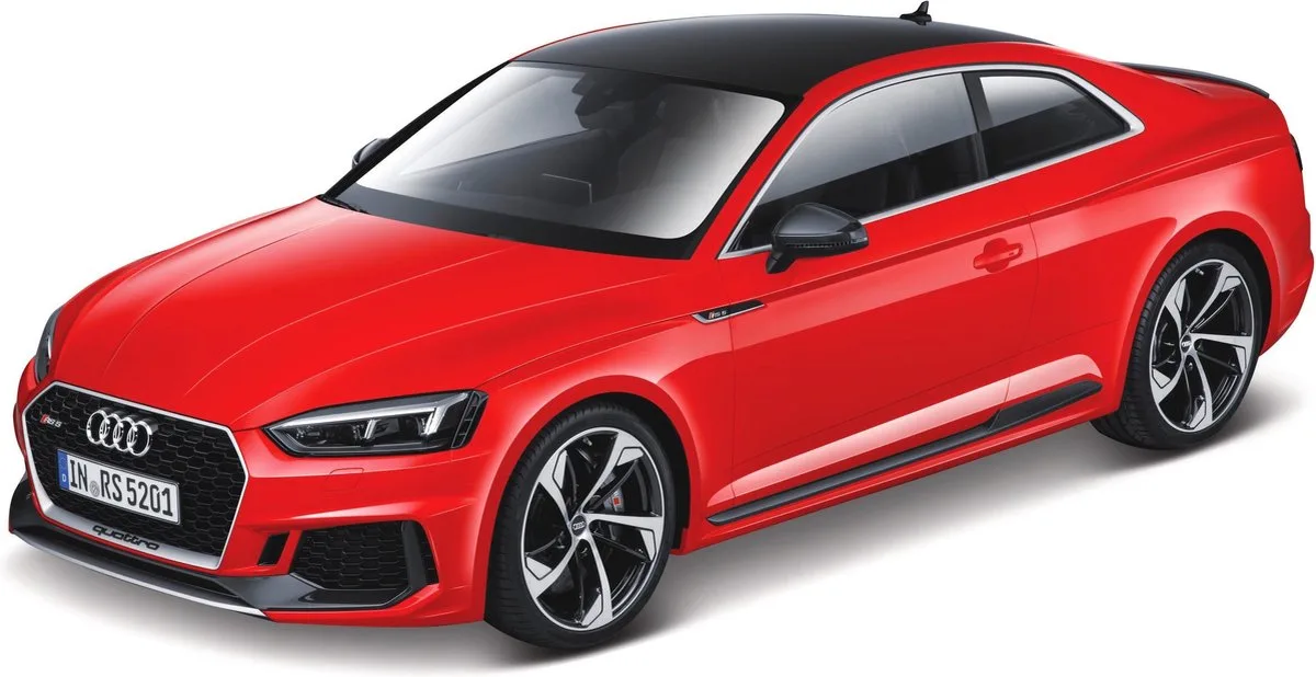 Audi Rs 5 - Modelauto - Schaal 1:24 fra Bburago i Rød, Sort – produktbillede