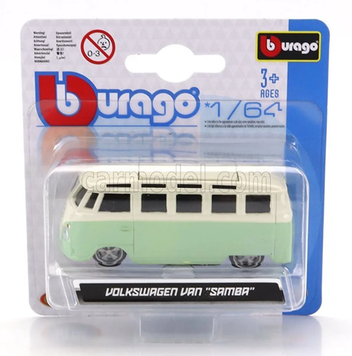 Auto Bburago 1962 Volkswagen Van Samba Bus VW (1:64 ) Metal de Bburago en Green Sixties – photo du produit