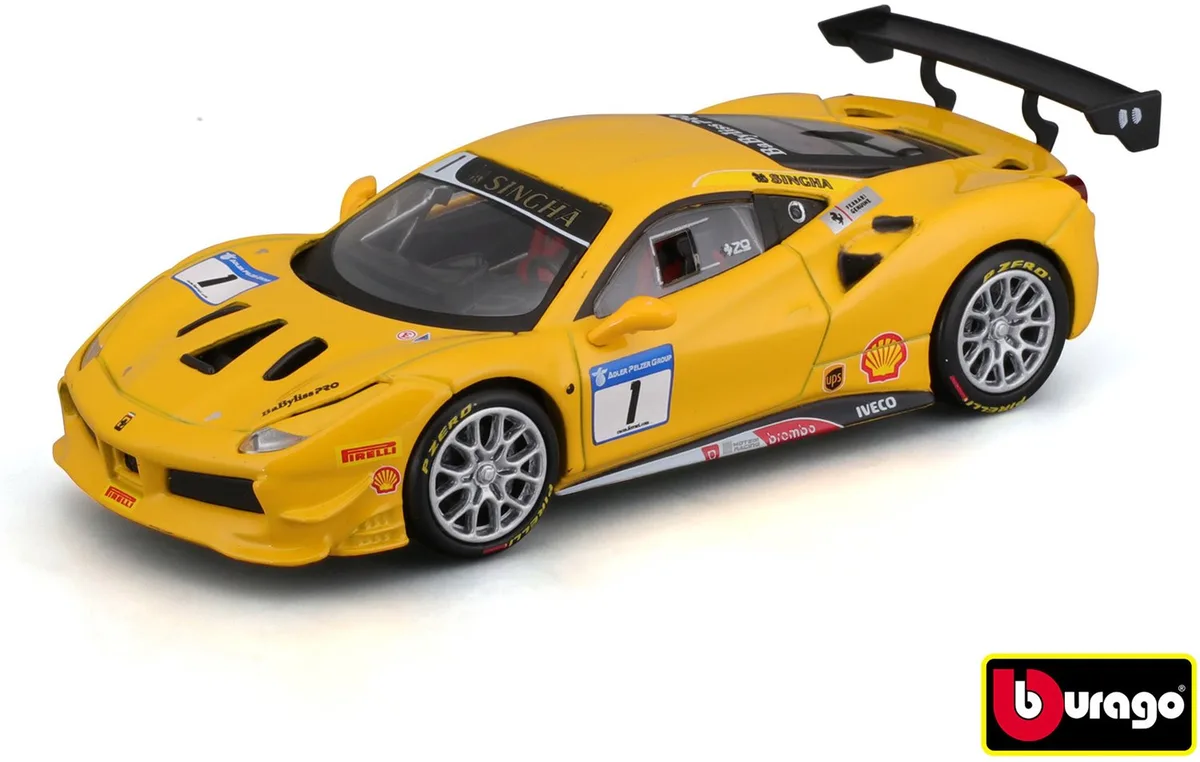 Bburago 1:43 Ferrari Racing 488 Uitdaging 2017 - UNI von Bburago in Mehrfarbig – Produktfoto