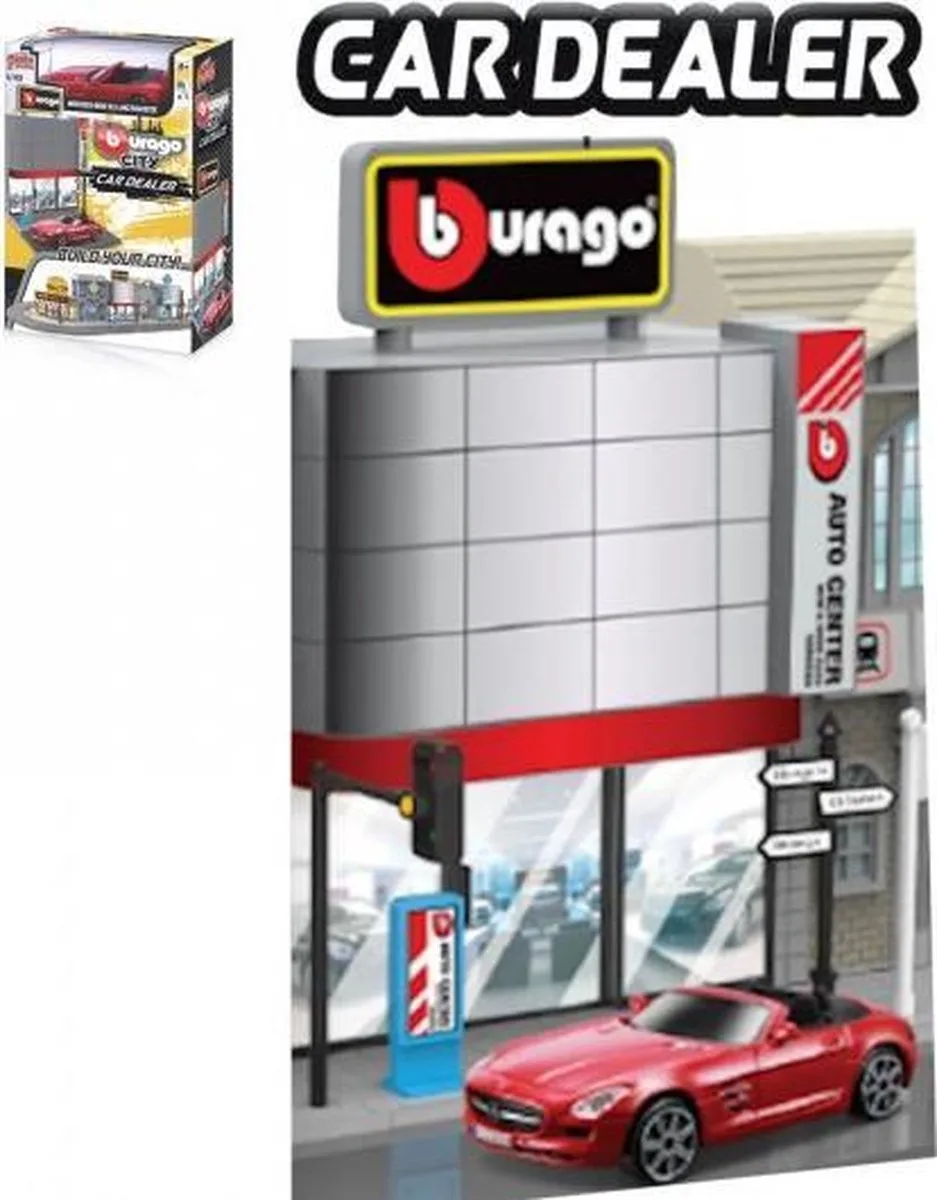 BBURAGO CITY CAR DEALER + 1 CAR 'BUILD YOUR CITY' "kit" div. modelauto schaalmodel 1:43 de Bburago en Div. – photo du produit