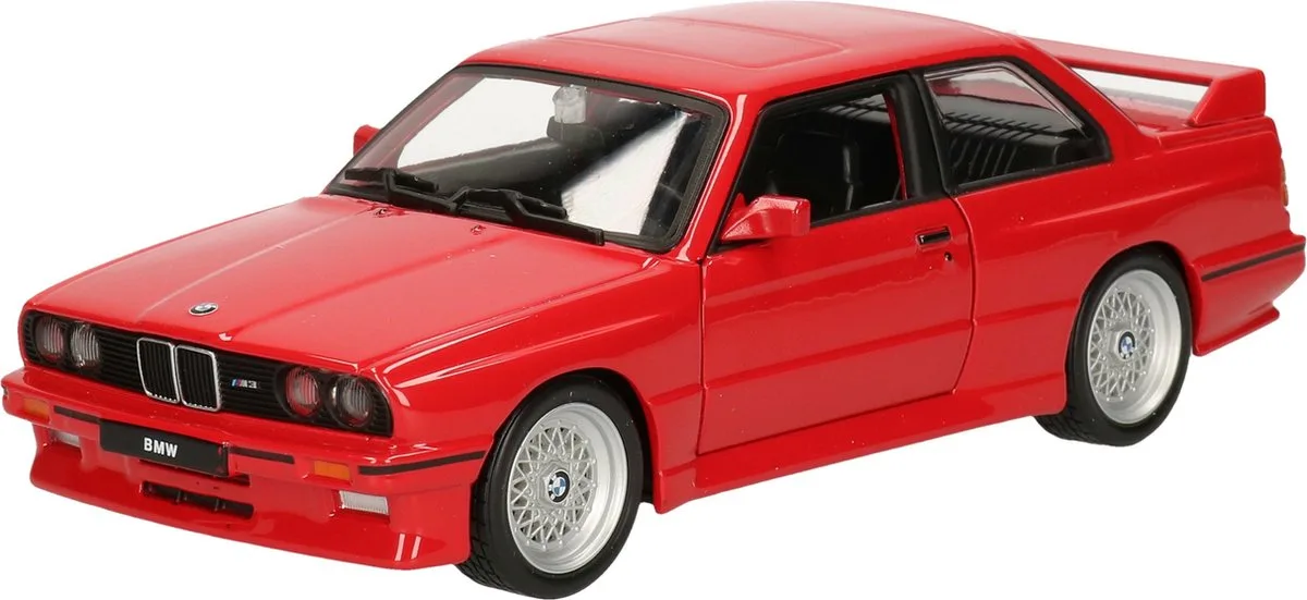 BMW M3 - Modelauto - Schaal 1:24 fra Bburago i Rød – produktbillede