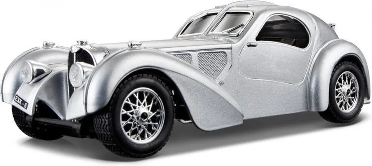 BUGATTI ATLANTIC 1936 1:24 modelauto schaalmodel van Bburago in Zilver – productfoto