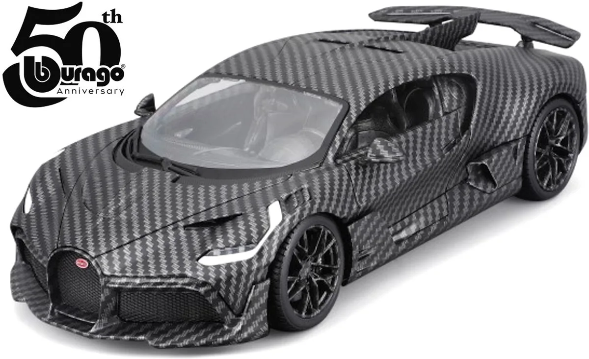 Bugatti Divo - Modelauto - Schaal 1:18 van Bburago in Carbon, Blauw – productfoto