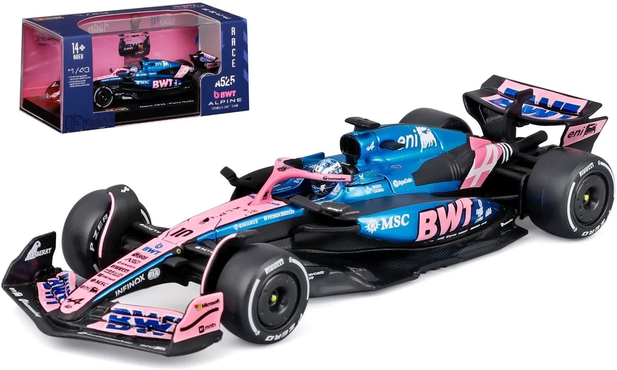 BWT Racing A525 - Modelauto - Schaal 1:43 de Bburago en Donker blauw, Rose – photo du produit